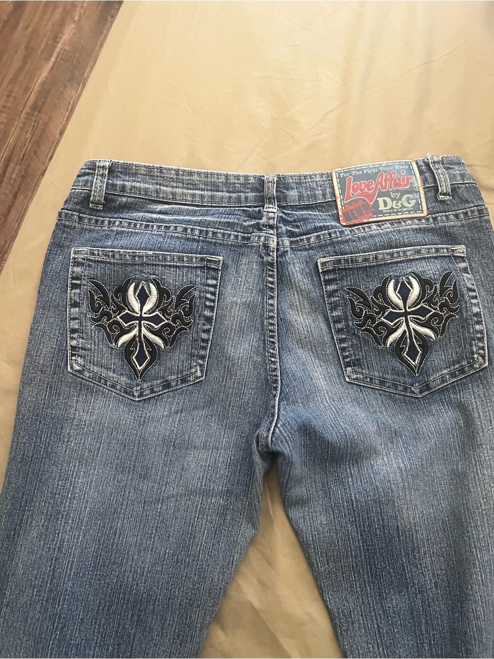Dolce & Gabbana Light Blue Straight-Leg Jeans with Embroidered Back Pocket